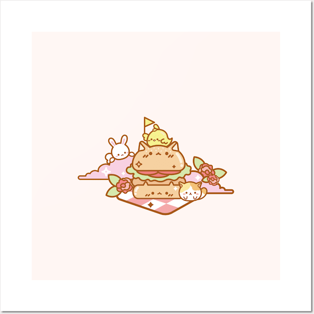 Cute Hamburger & Friends Wall Art by verciata